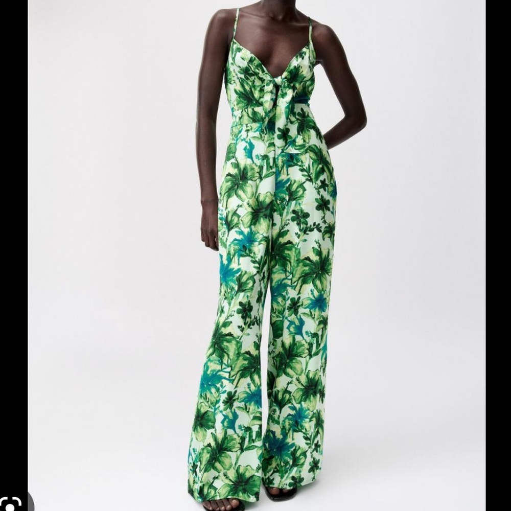 ZARA Tropical Print Jumpsuit